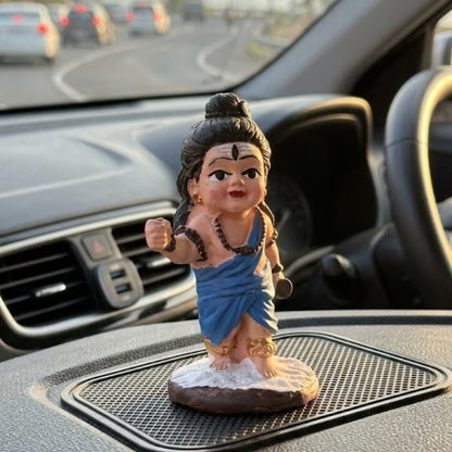 Shivji Idol for Car Dashboard, Home Temple & Office Desk | Compact Resin Mahadev Murti for Puja Room, Table Decor & Spiritual Gift | Small Lord Shiva Statue (Baby Shiva Blue)
