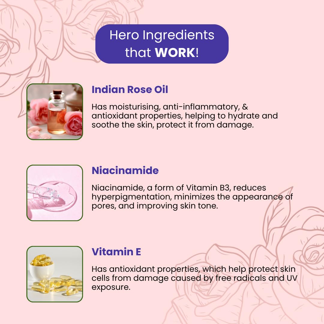 Product packaging with hero ingredients listed on a pink background