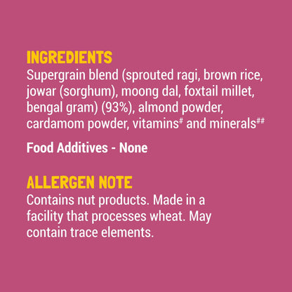 Slurrp Farm Sathu Maavu | 100% Natural Multigrain Health Mix with The Goodness of Ragi, Dals & Almonds | No Salt, No Added Sugar, No Milk | 200g