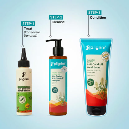 Pilgrim Australian Tea Tree Anti-Dandruff Unscented Conditioner For All Hair Type 200 millilitre | Smoothens Strands & Detangles Hair | Fights and Prevents Dandruff | For Men & Women