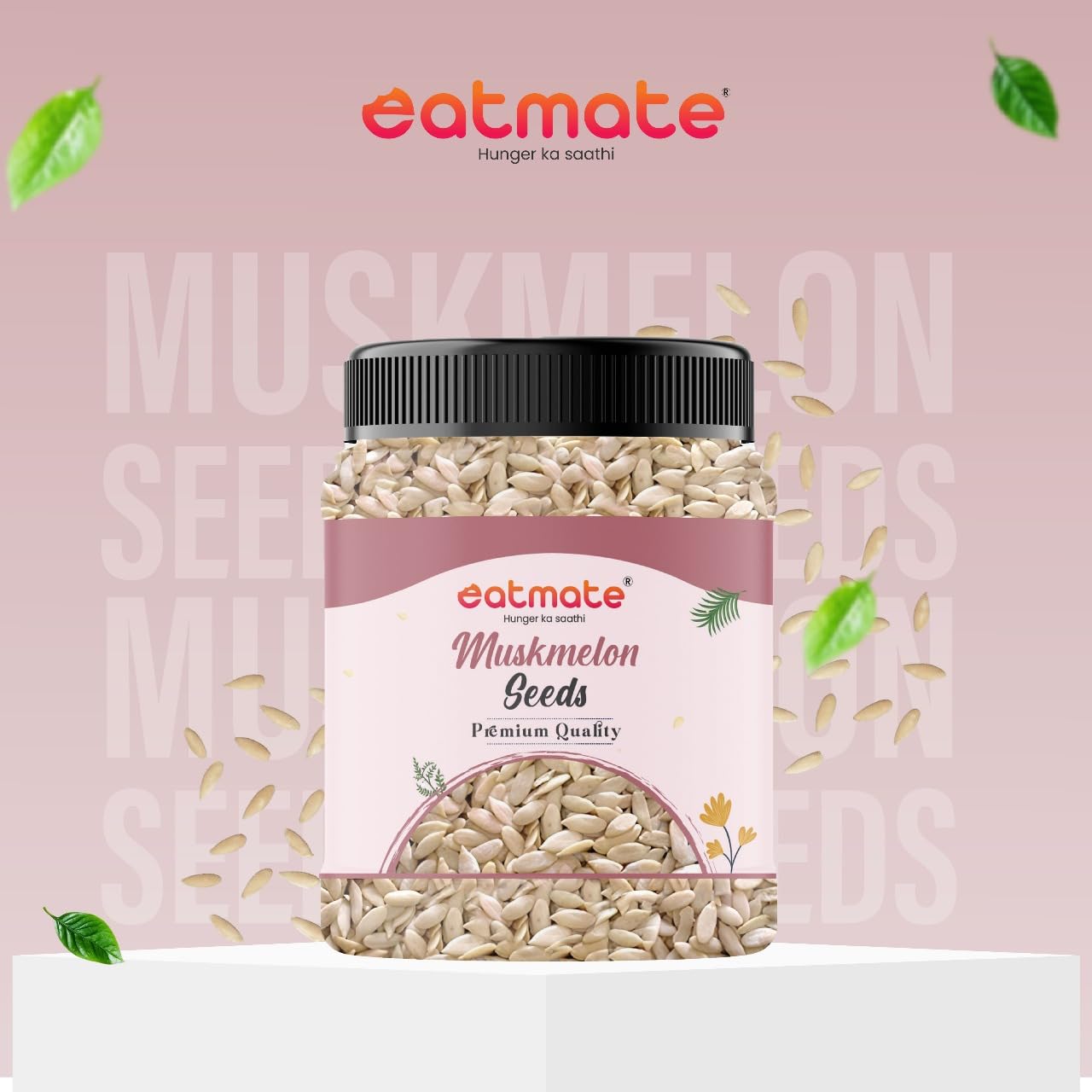 Eatmate Natural Muskmelon Seeds | Kharbooj Magaj | Kharbhuja Beej for Eating | High in Protein, Potassium, Magnesium & Iron | Good for Immunity Booster| Healthy Snack, Topping and Cooking Use (250gm)