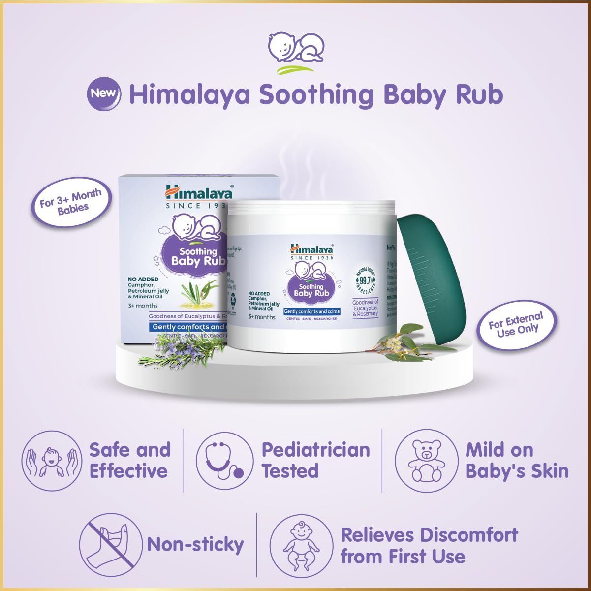 Himalaya Soothing Baby Rub (50ml) | with Eucalyptus Oil | Releives Nasal Congestion & helps easy breathing