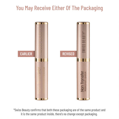 Swiss Beauty Non-Transfer Waterproof Lipstick with Jojoba Seed Oil | Matte Finish | Long-Lasting | Highly Pigmented | Shade- Bare, 3gm