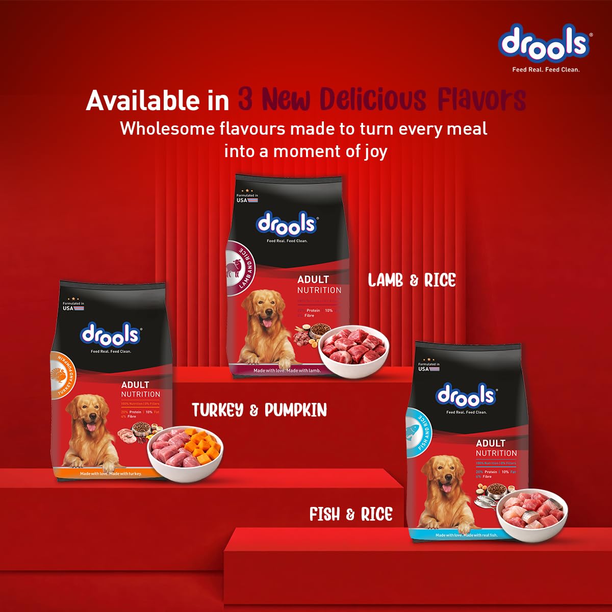 Drools Adult Dry Dog Food 1kg | Lamb and Rice Flavour | Supports Skin Nourishment and Coat Radiance | Promotes Healthy Digestion | Natural Antioxidants | Strengthen Immunity