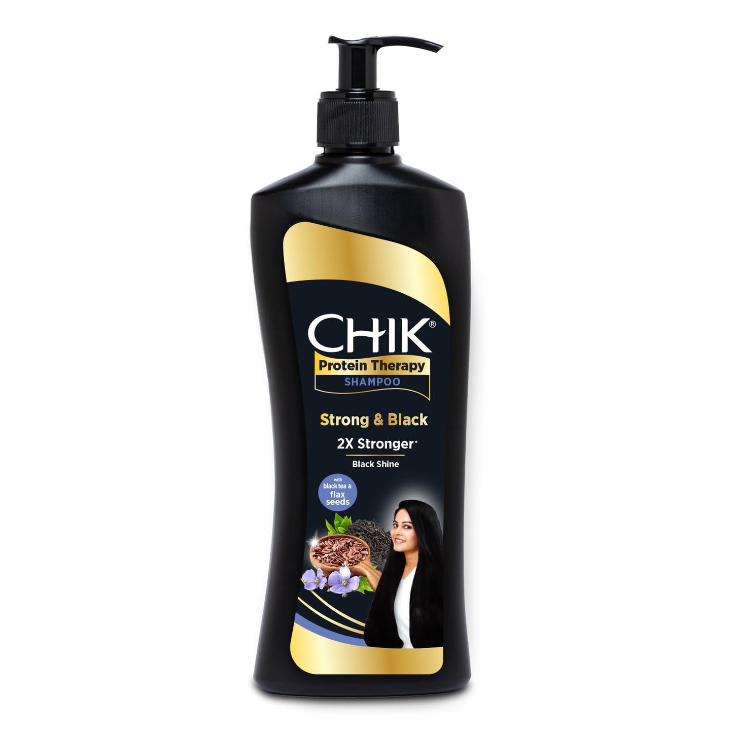 Chik Protein Therapy Shampoo| For Strong & Black Hair | With The Goodness Of Black Tea, and Flax Seeds | 340ml
