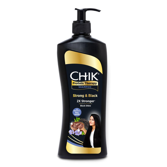 Chik Protein Therapy Shampoo| For Strong & Black Hair | With The Goodness Of Black Tea, and Flax Seeds | 340ml