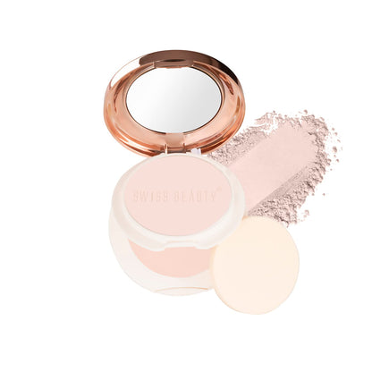 SWISS BEAUTY Oily Oil Control Lightweight Compact Powder for Matte Flawless Finish | Face Makeup, Shade - Light-Medium, 20 gm |, Pink