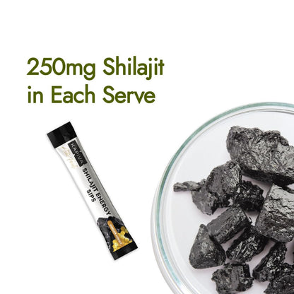 Kapiva Shilajit Energy Sips | With 100% Pure Shilajit/Shilajeet | 250mg Shilajit/Stick | Boosts Energy & Stamina | 30 Sachets | Ginger Honey Flavour