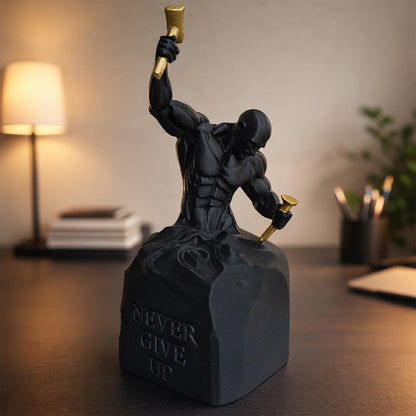 Aura 3D Bold Muscular Figure Abstract Statue for Home Decor showpiece Figurine Sculpture for Home Decoration Items for Living Room Office Desktop Bookshelf Black with Gold Art Gift