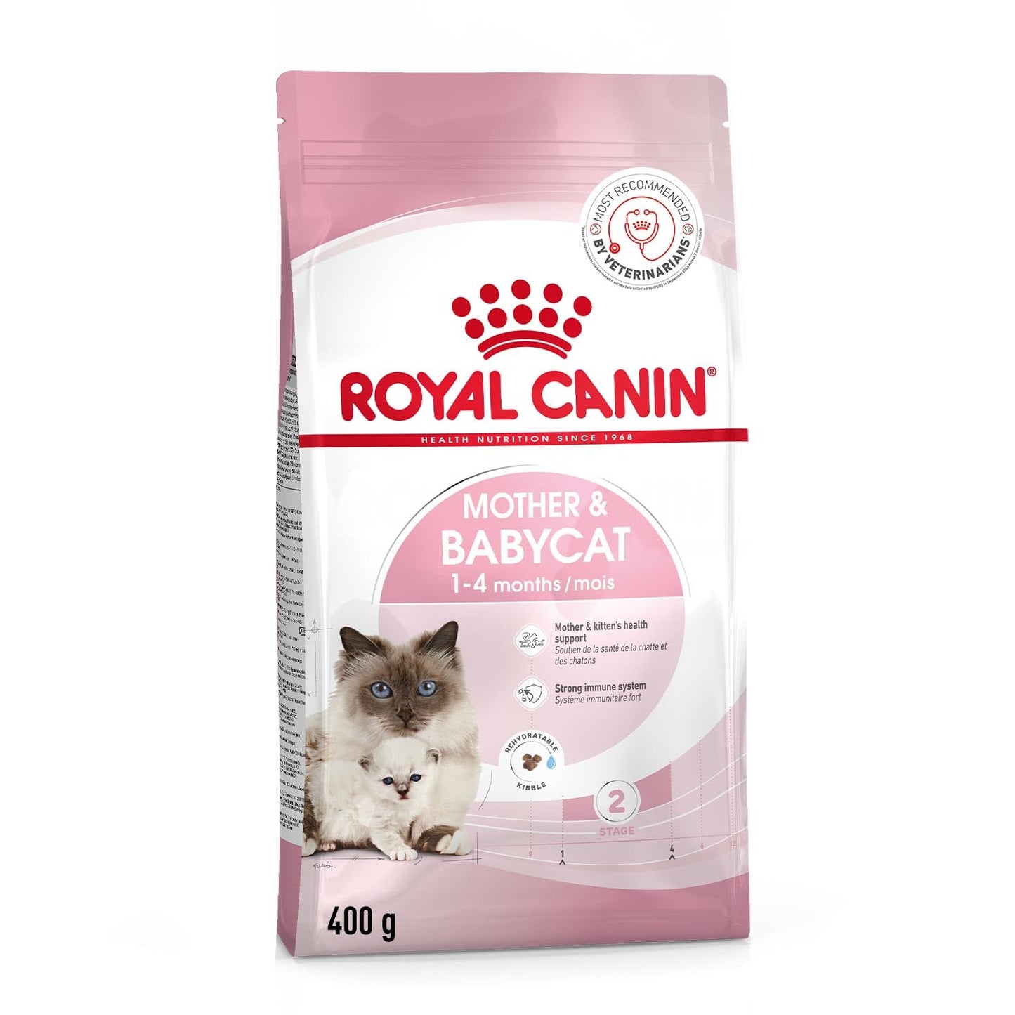 Royal Canin Mother & Babycat, Dry Food, 400 g | Supports Mother and Kitten Health, Brain Development and Natural Immunity