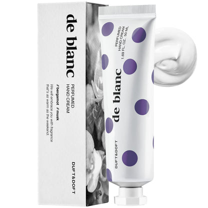 DUFT & DOFT De Blanc Niche Perfume Hand Cream: Hypoallergenic, Dermatologically Tested, Safe Formula, Long-Lasting Exotic Scent, Nourishing & Gentle - 50 ml