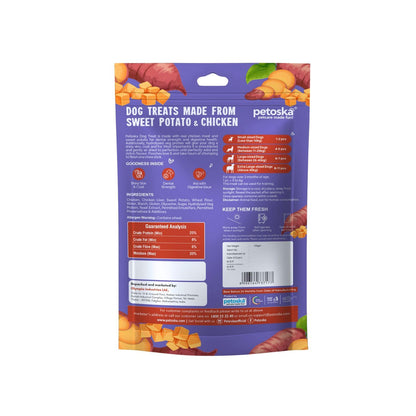 Petoska Chicken & Sweet Potato Dog Treats – 100 g Crunchy Natural Chew Sticks for Puppies & Adult Dogs
