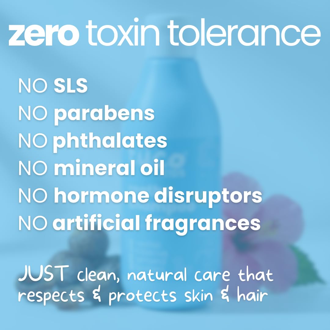 Product with 'zero toxin tolerance' text and list of ingredients on a blue background