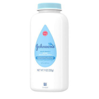 Johnson's Baby Powder, Pure Cornstarch with Aloe & Vitamin E, 9 ounces