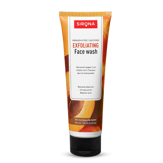 Sirona Exfoliating Face Wash tube on a white background