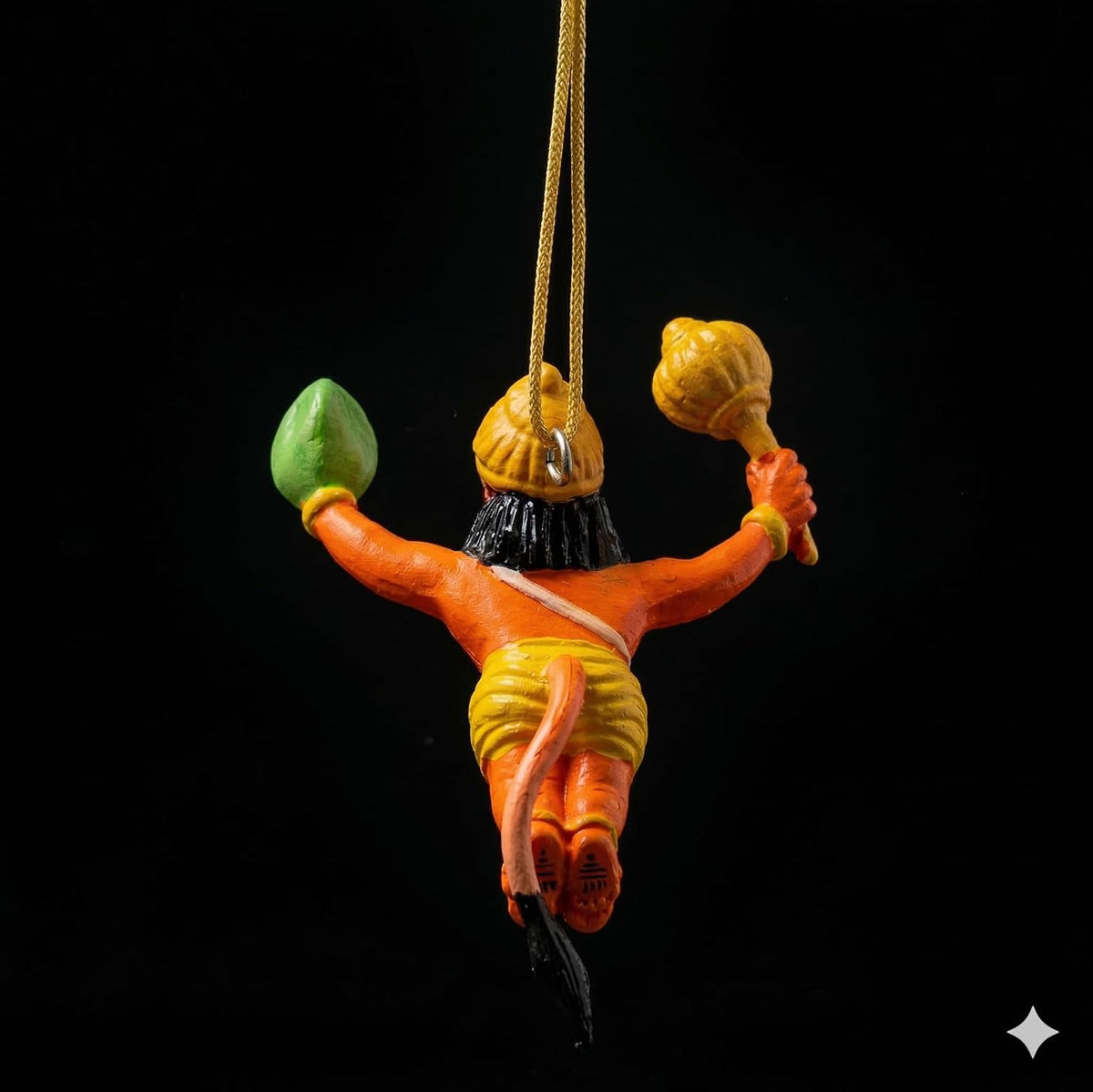 B.R STORE Flying Lord Hanuman Hanging Idol | Bajrangbali Decorative Showpiece with Thread | Religious Car Hanging & Home Temple Dcor | Hindu God Hanuman Murti