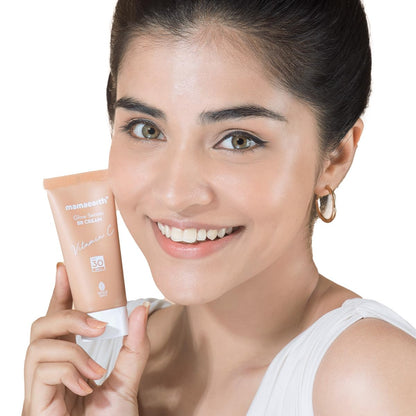 Mamaearth Glow Serum BB Cream with Vitamin C & Turmeric - 25 g | Long Lasting Natural Coverage | SPF 30 PA++ Sun Protection| Lightweight & Hydrating
