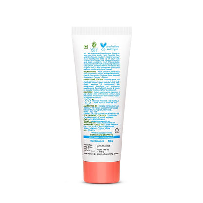 Mamaearth 100% Natural Berry Blast Kids Plaque Removal Toothpaste 50 Gm, Fluoride Free, SLS Free, No Artificial Flavours, Best for baby