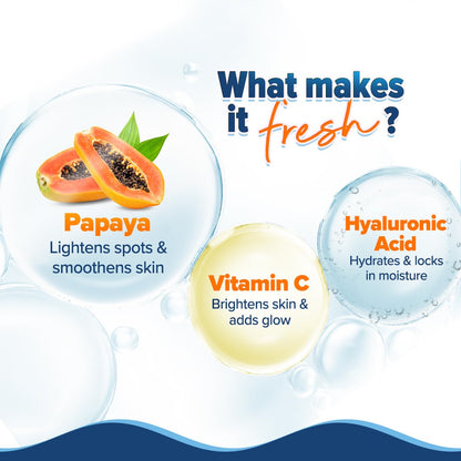 Aqualogica Glow+ Hydra Gel Moisturizer with Vitamin C & Papaya - 100 g|24-Hour Intense Hydration|Weightless Water-Like Gel Texture|Non Sticky & Quick Absorbing for Glowing Skin