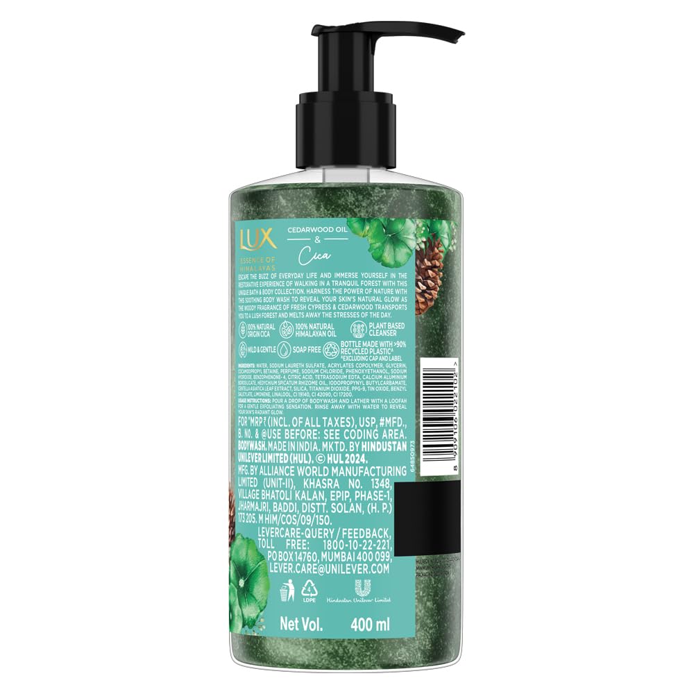 Bottle of Lux shampoo with a pump on a white background