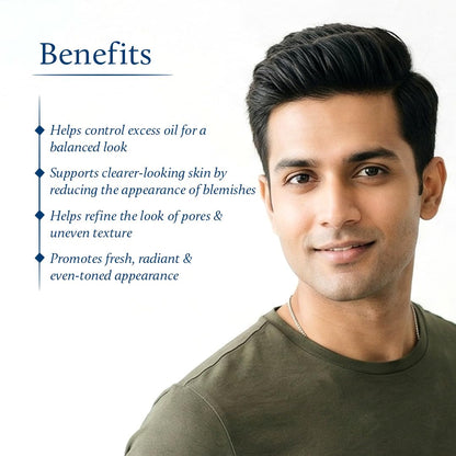 Blue Nectar Vitamin C Face Moisturizer for Oily & Acne Prone Skin with Grapeseed | Plant Based Vitamin C Lightweight Cream for Men (19 herbs, 50g)