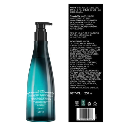 Nexxus shampoo bottle with label on a white background