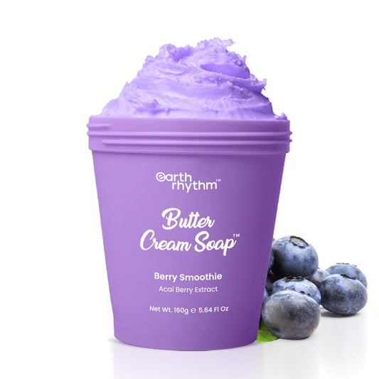 Earth Rhythm Butter Cream Soap, 48H Moisture, Gentle Cleanse, No Sulphates, No Phthalates – Berry Smoothie