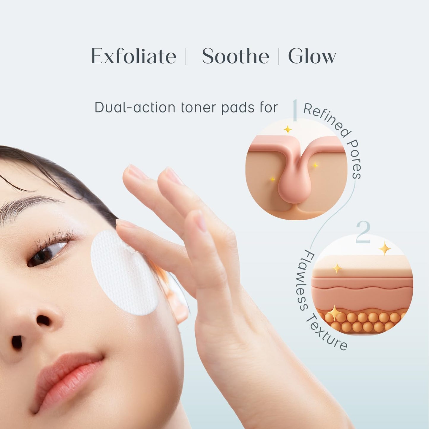 SeoulSkin Zero Pore Toner Pads | Dual-Textured Exfoliating & Hydrating Toner Pads | AHA + BHA + Allantoin | Reduces Blackheads, Oil & Pore Visibility | 70 N