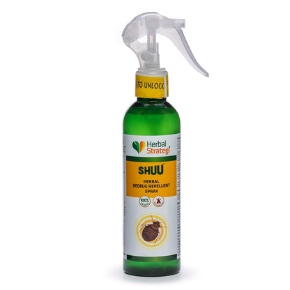 Herbal Strategi SHUU Bed Bug Repellent Spray 200ml | 100% Herbal, Non-Toxic & Eco-Friendly | Baby and Pet safe | Ayush certified
