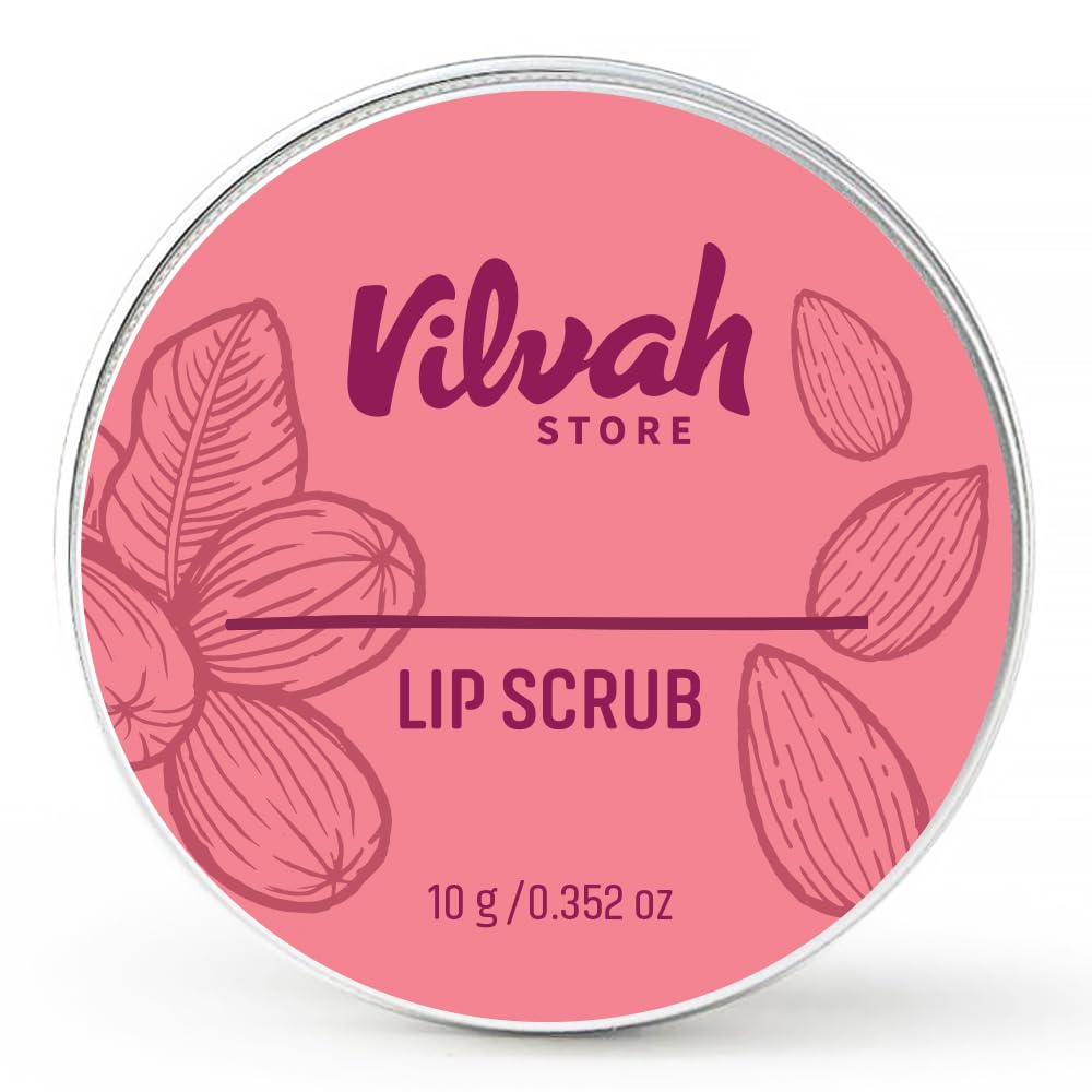Vilvah Lip Scrub | Exfoliates & Removes Dead Skin, Reduces Lip Pigmentation & Tan, Heals Chapped & Cracked Lips, Moisturising Care with Lemon Oil, Avocado Oil & Shea Butter, For Men & Women, 10g