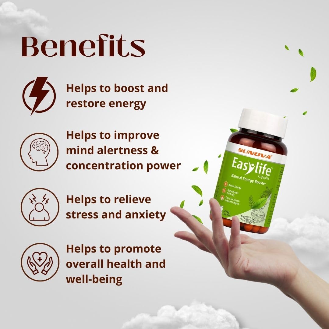 Sunova Easylife - Daily use Multivitamin , Natural Energy Booster, manages fatigue and provides energy to body