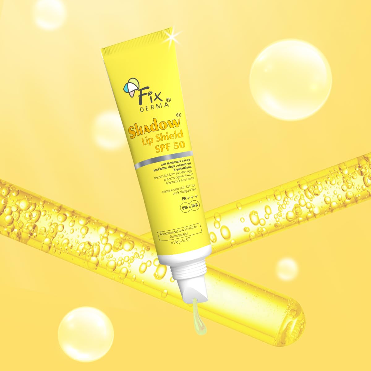 Fixderma Shadow SPF 50 Lip Shield Pa+++ Lip Balm with Cacao Seed Butter & Vitamin E | Prevents Pigmentation & Sun Damage | Lightens Pigmented Lips | Protects Against UVA & UVB Rays - 15gm