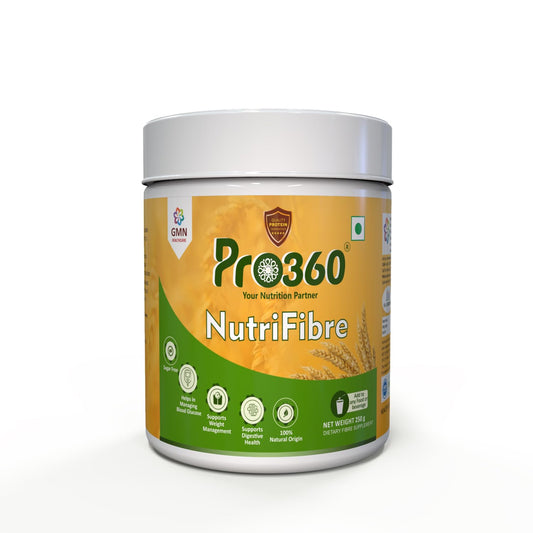Pro360 NutriFibre Plant-Based Fiber Supplement Powder| 250g Water Soluble Prebiotic Fibre Supplement| Dietary Fiber for Digestive, Gut Health & Weight Management