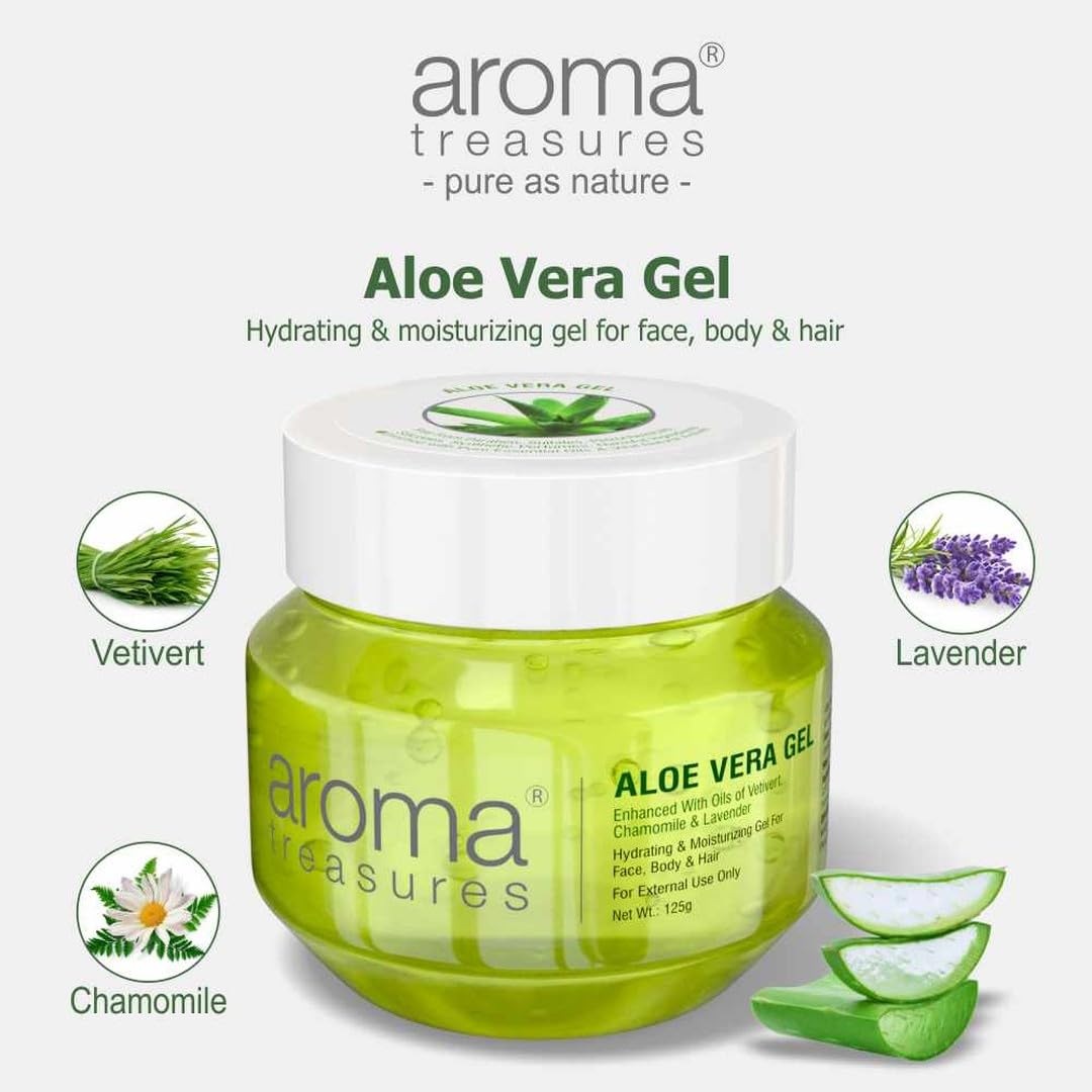 Aroma Treasures Aloe Vera Gel for Face, Body & Hair | Moisturizing & Hydrating Aloevera Gel | 98% Ingredients of Natural Origin | Pure Aloe Vera Gel for Skin, Hair & Pimples | 250g