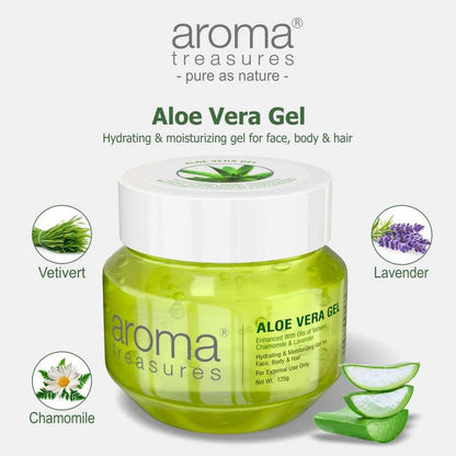 Aroma Treasures Aloe Vera Gel for Face, Body & Hair | Moisturizing & Hydrating Aloevera Gel | 98% Ingredients of Natural Origin | Pure Aloe Vera Gel for Skin, Hair & Pimples | 250g