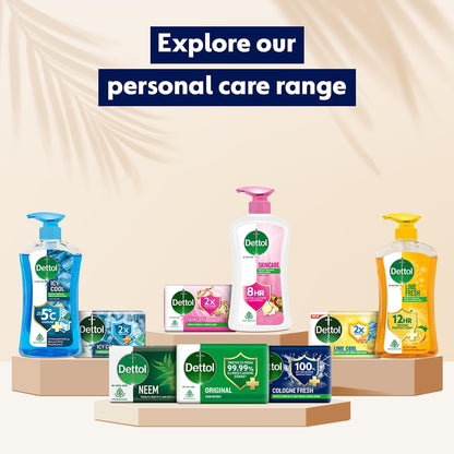 Dettol Cologne Fresh Bathing Soap Bar with 12hr Freshness and Germ Protection, 100g Pack of 4, (400gm)
