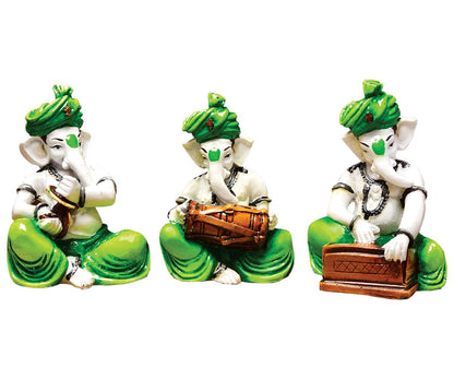 Ideas Hand Crafted Set of 3 Ganesha Idols - Figurines of Lord Ganesha - Ganesh Idols for Home Decor
