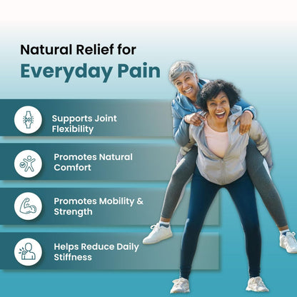 ZEROHARM Holo Pain Relief Tablets | Willow Bark, Boswellia, Turmeric & Ginger | Pain Management | Reduces Inflammation, Relieves Knee Pain & Improves Mobility | Non-Addictive | 60 Veg Tablets