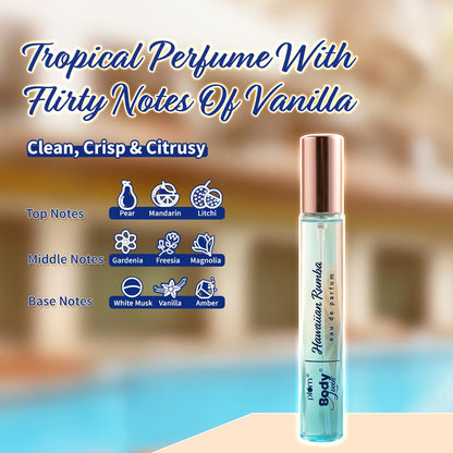 Plum BodyLovin' Hawaiian Rumba Eau De Perfum (Parfum) | Long Lasting & Premium Beachy Fragrance | Luxury Perfume for Women | Mandarin, Gardenia & Vanilla Notes | Travel Friendly | High On Fun - 15ml