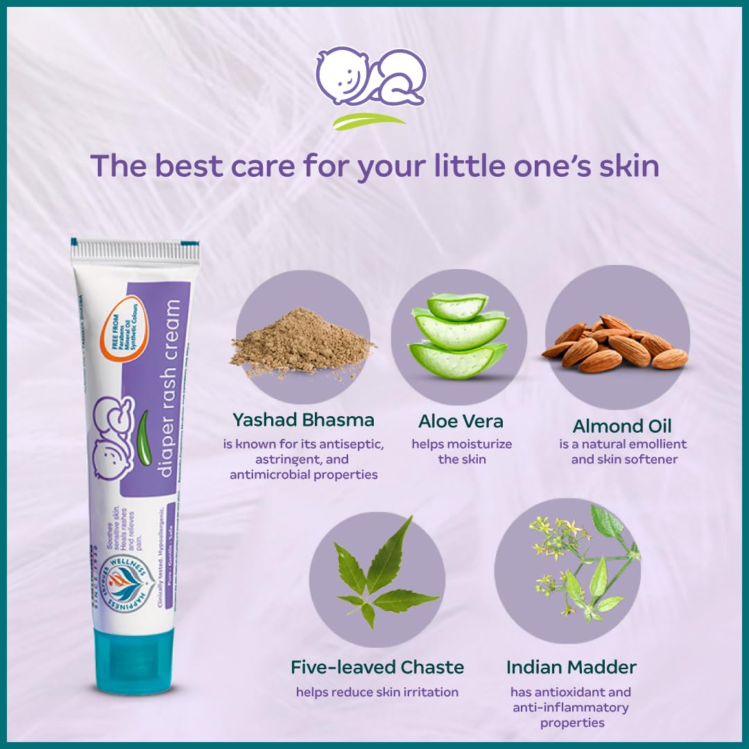 Himalaya Baby Diaper Rash Cream (50g) | Relieves Rashes, reduces Redness & Irritation | With Aloe Vera, Yashad Bhasma, Almond Oil