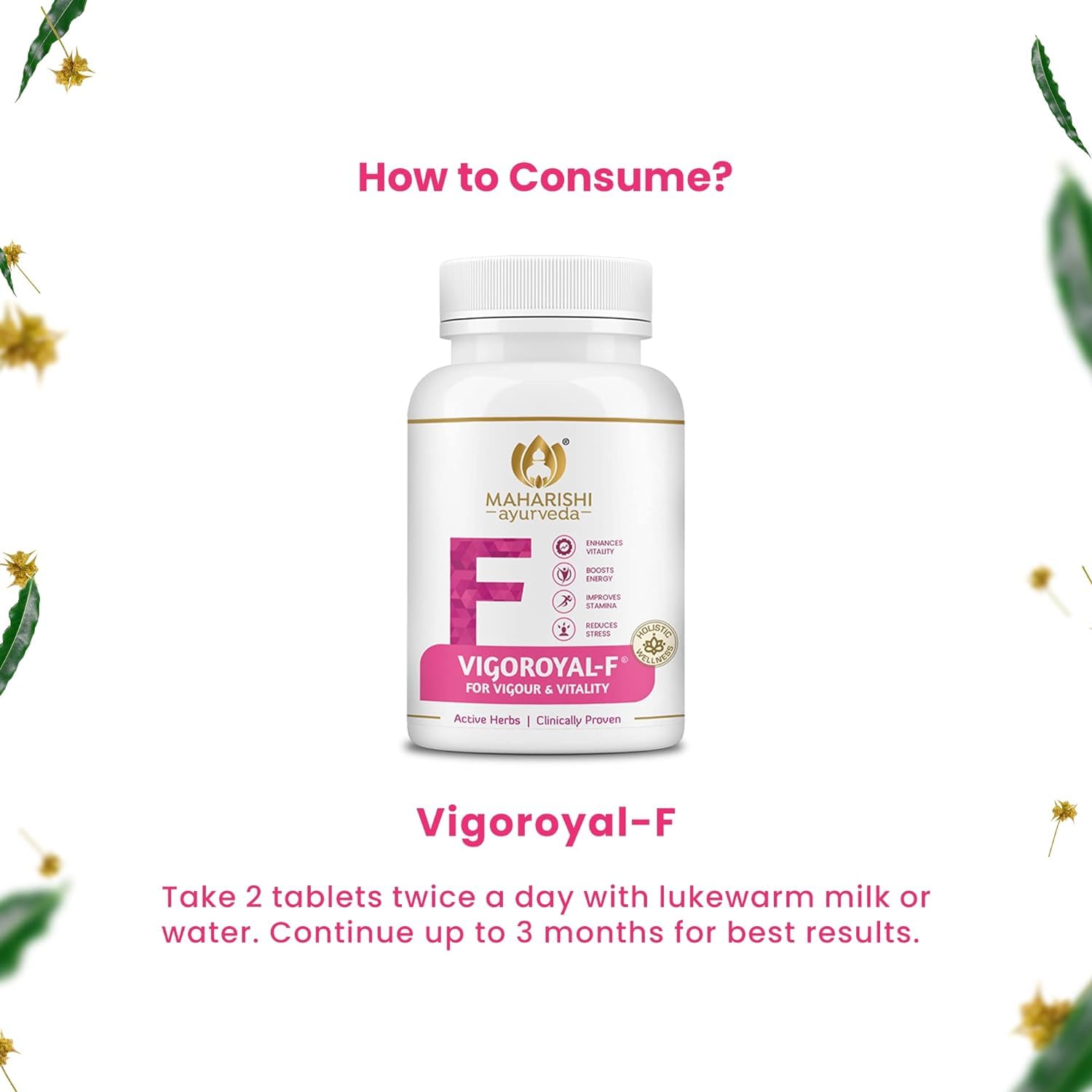 Zephivo Maharishi Ayurveda Vigoroyal F - Ayurvedic Revitaliser for Women | Supports Reproductive Health| Made with Time-tested Herbs | 60 Tablets
