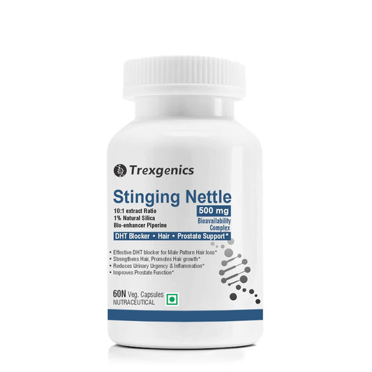 Trexgenics Stinging Nettle supplement bottle on a white background
