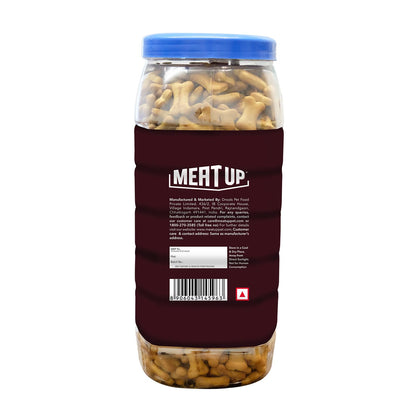 Meat Up Dog Treats Biscuits 1kg| Real Chicken Flavour | Remove Plaque & Tartar Build-up | Vitamins & Minerals | Promotes Lustrous Coat