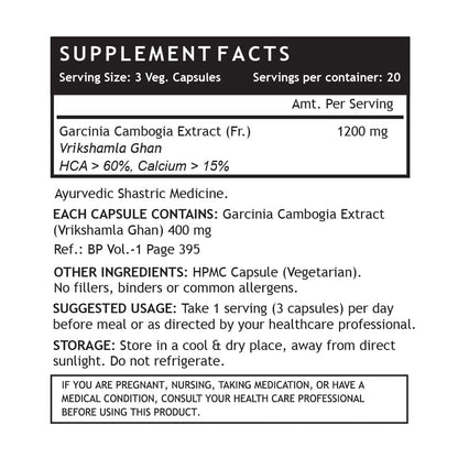 INLIFE Garcinia Cambogia Capsules | Fruit Extract with > 60% HCA | Ayurveidc Herbal Supplement for Men Women - 1200mg - 60 Vegetarian Capsules