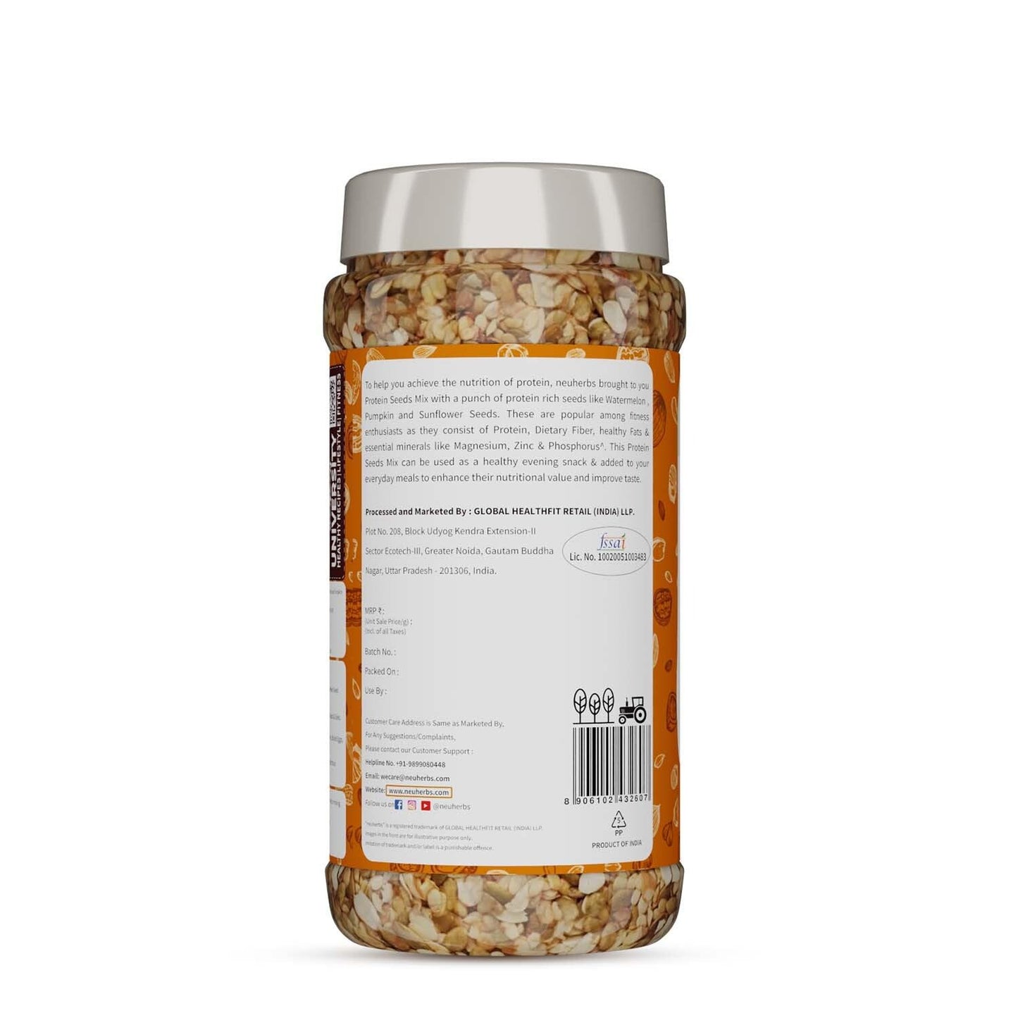 Neuherbs 3-in-1 Raw & Unroasted Protein Seeds Mix 200gm | Diet Snacks | Super Seeds Mix For Eating | Healthy Food For Weight Management