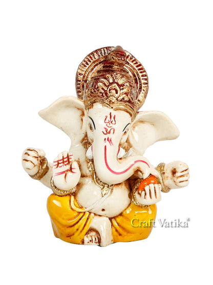 Ganesh Idol Murti Statue for Car Dashboard Gift Lord Ganesha Ganpati Idols Showpiece Figurine for Home Pooja Room Diwali Decoration., Resin, 6.4cm, 3.8cm
