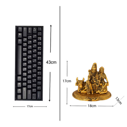 Brass Metal Lord Shiva Parvati Kartikeya and Ganesha Murti Shiv Family Parivar Idol Statue for Home Decor, Mandir,Temple, Gift, Showpiece 6.5 Inches Height