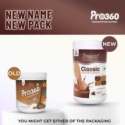 Pro360 Classic Daily Wellness Health Supplement Family Nutrition Protein Powder for Men and Women (200g, Chocolate)