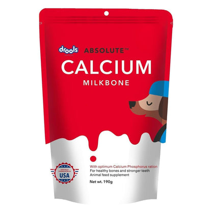 Drools Absolute Dog Treat Calcium Bone Pouch, 190g Pack | Chicken Flavour | Healthy Bones & Joint | Strong Teeth | Optimum Calcium & Phosphorus Ratio,All Life Stages