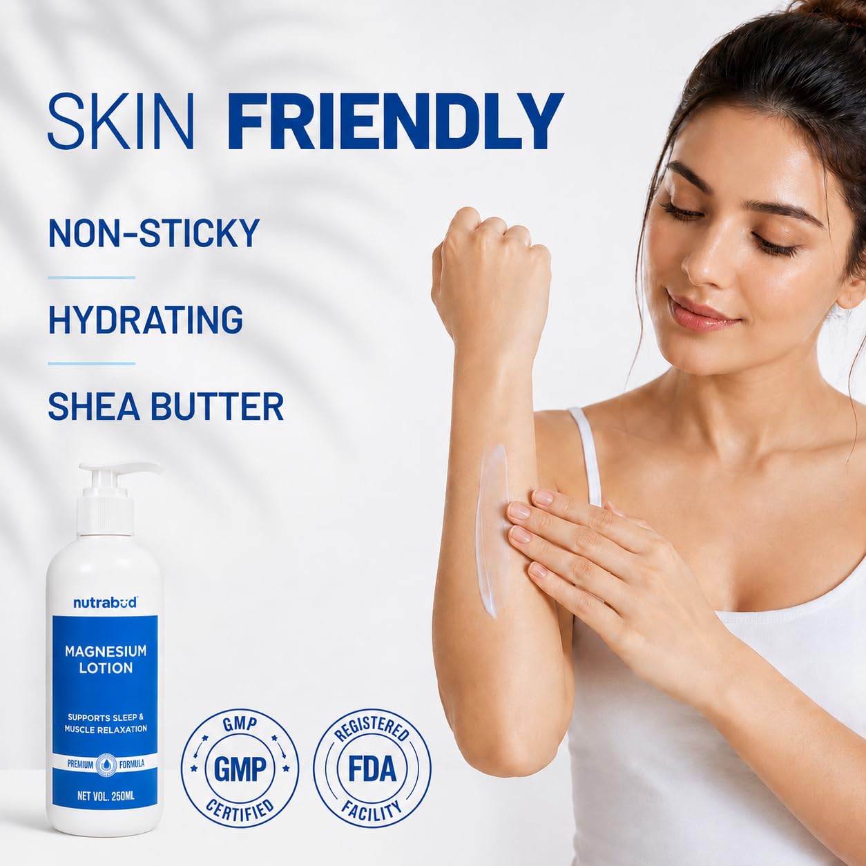 Nutrabud Magnesium Sleep Body Lotion - 250ml | Topical Magnesium Chloride Supplement for Muscle Recovery, Better Sleep | Magnesium Oil Supports Deep Sleep, Recovery from Cramps, Fitness (250ml (Pack of 1))
